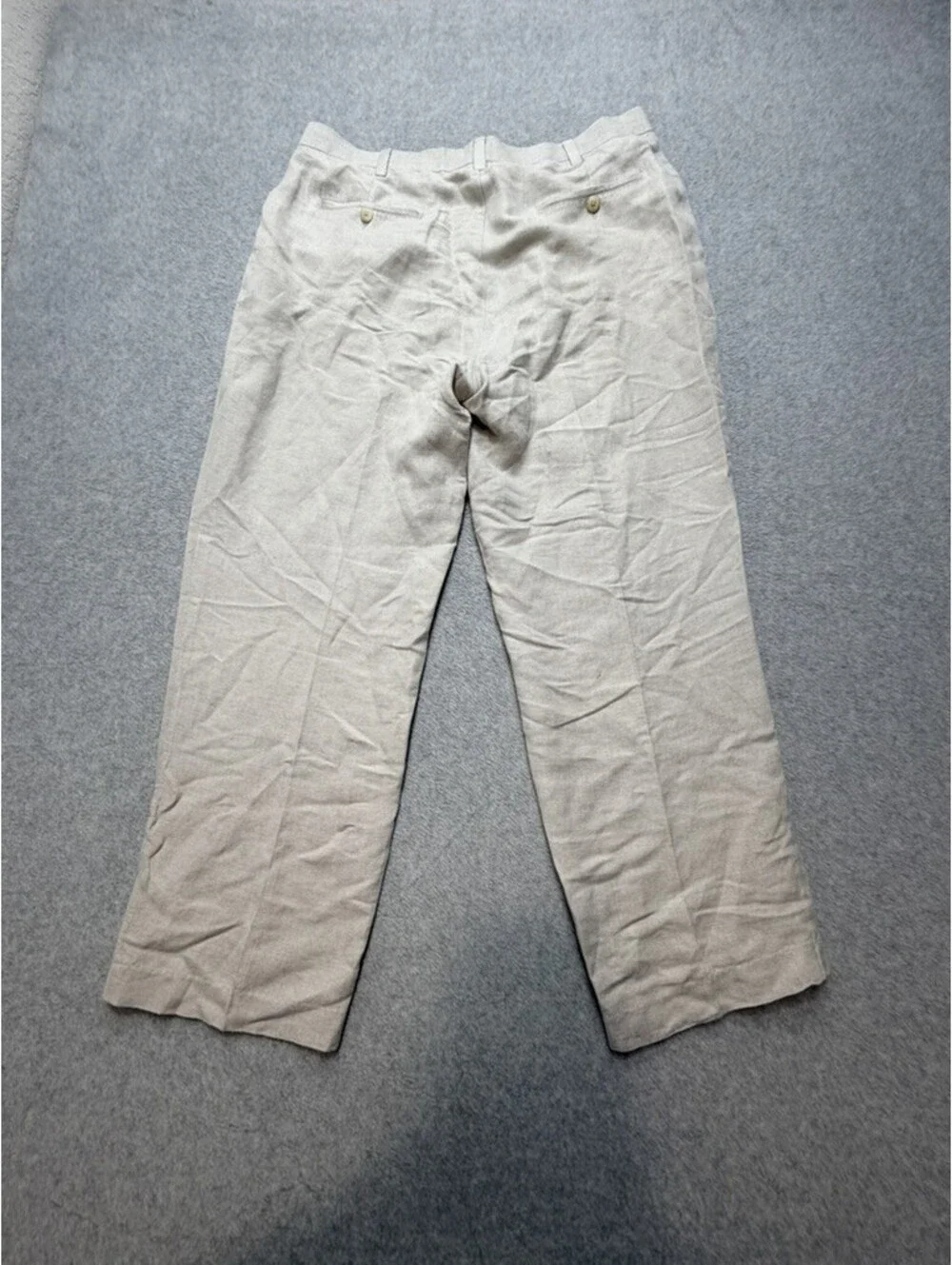 Cubavera Mens Pleated Pants 36x30 Beige Linen Blend Lightweight Summer